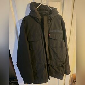 Men's Levis Black Hooded WARM Sherpa Waterproof Jacket